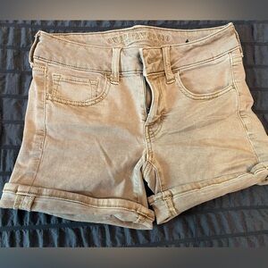 American Eagle Tan midi shorts with cuff